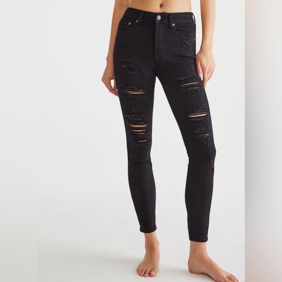 Aeropostal Black Wash high rise Jegging Size 8 - Picture 2 of 7